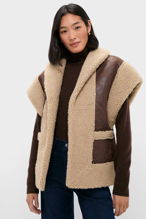 Brown Ace Faux Shearing Vest