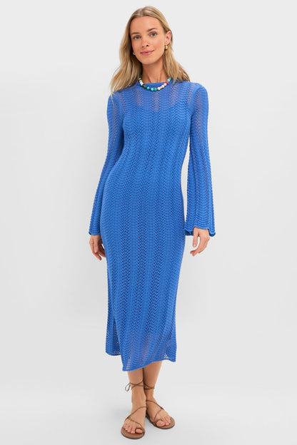 Cerulean Knit Comporta Midi Dress