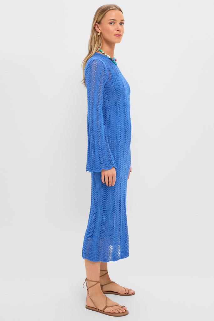Cerulean Knit Comporta Midi Dress