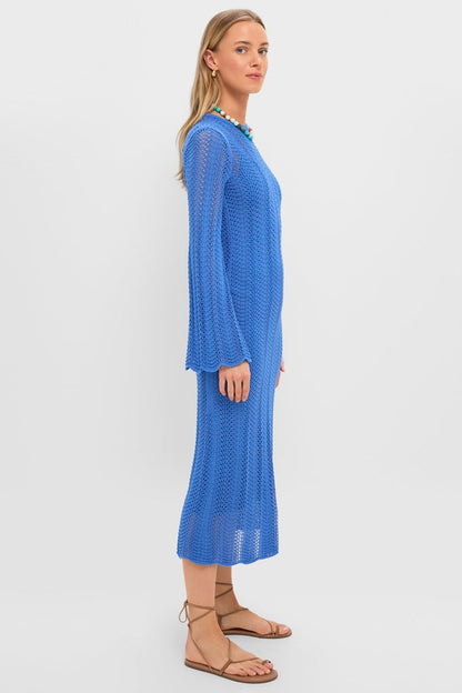 Cerulean Knit Comporta Midi Dress