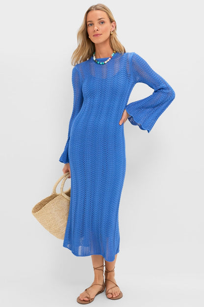 Cerulean Knit Comporta Midi Dress