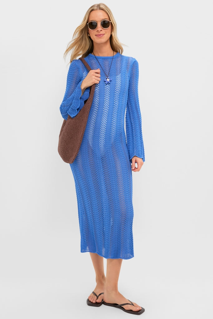 Cerulean Knit Comporta Midi Dress