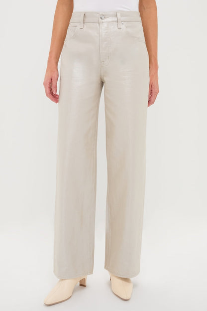Champagne Luster Tate High Rise Bowed Wide Leg