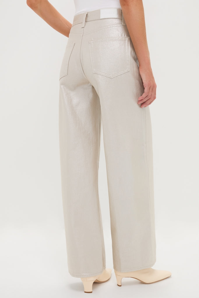 Champagne Luster Tate High Rise Bowed Wide Leg