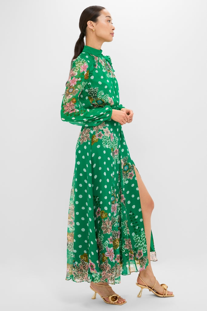 Celosia Polka Jacqui-B Maxi Dress