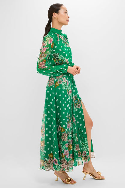 Celosia Polka Jacqui-B Maxi Dress
