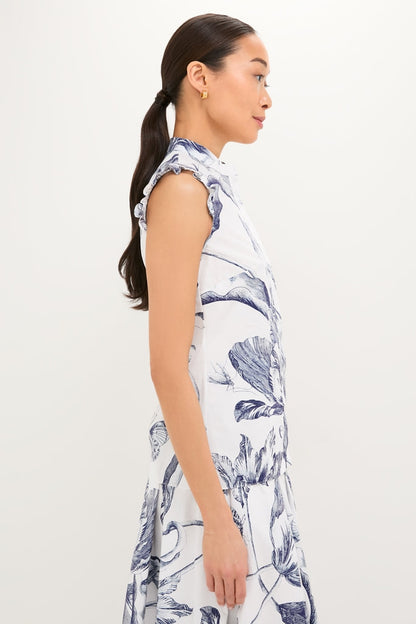 Botanical Engraving Ivory Sleeveless Top