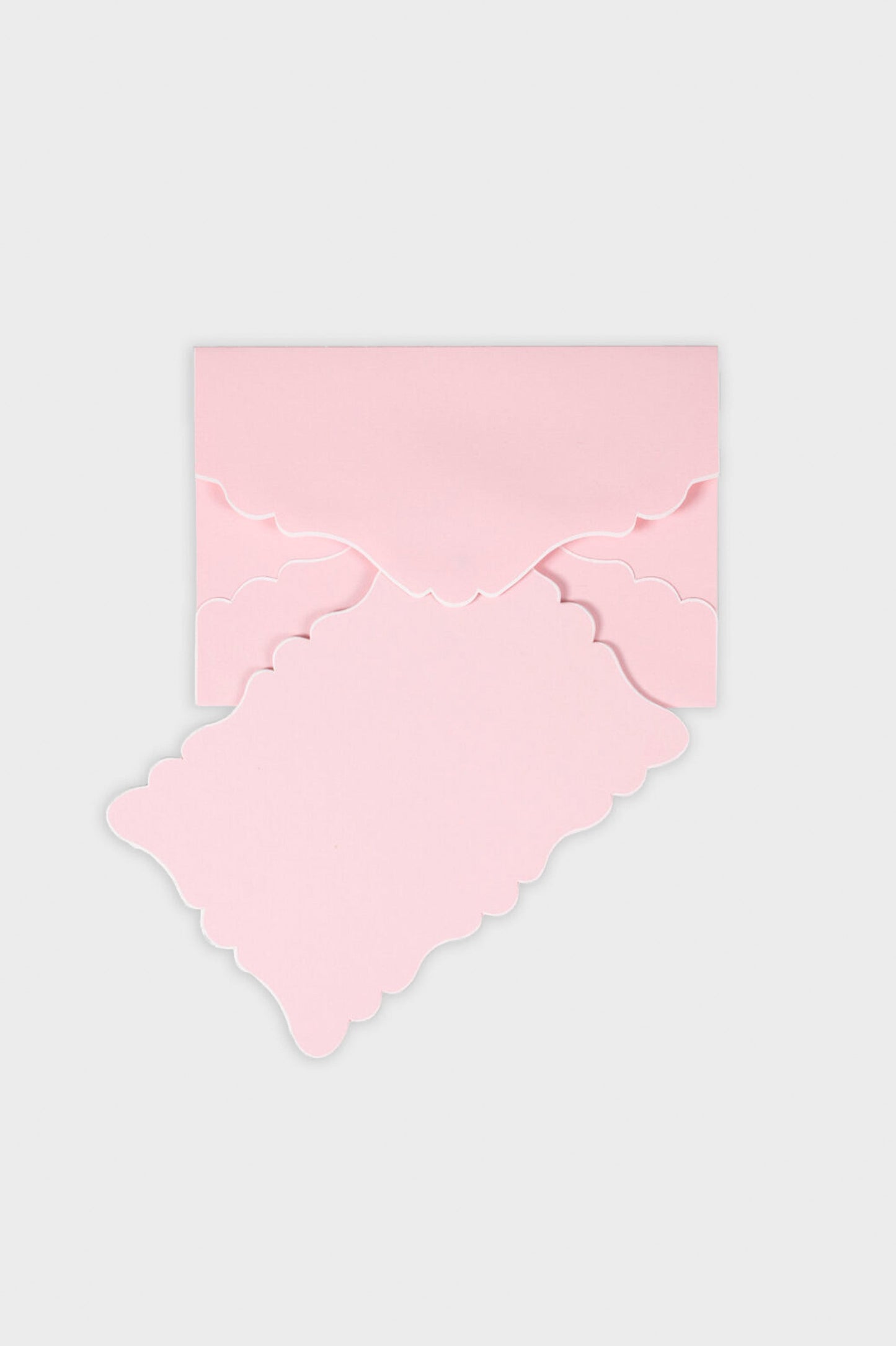 Candy Pink Scalloped Easton Cards and Envelopes