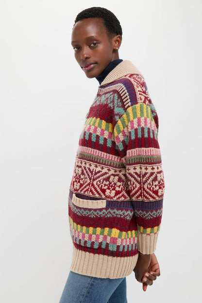 Brick Multi Cotton Wool Blend Sweater