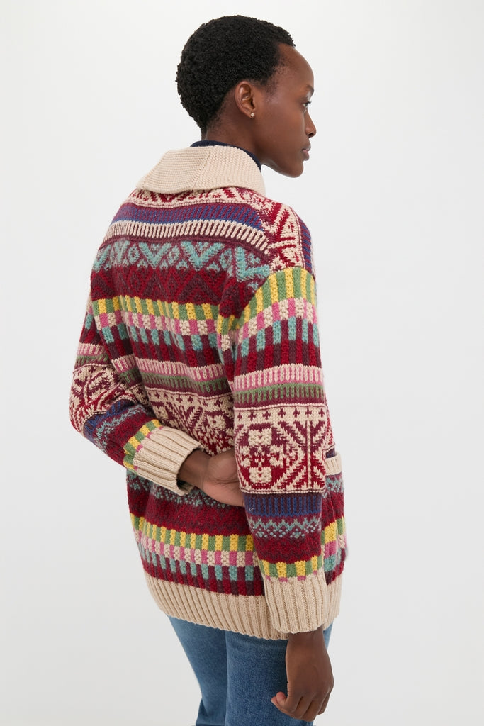 Brick Multi Cotton Wool Blend Sweater