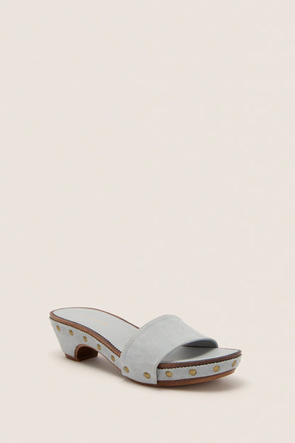Blue Suede Rosalie Clog Sandals