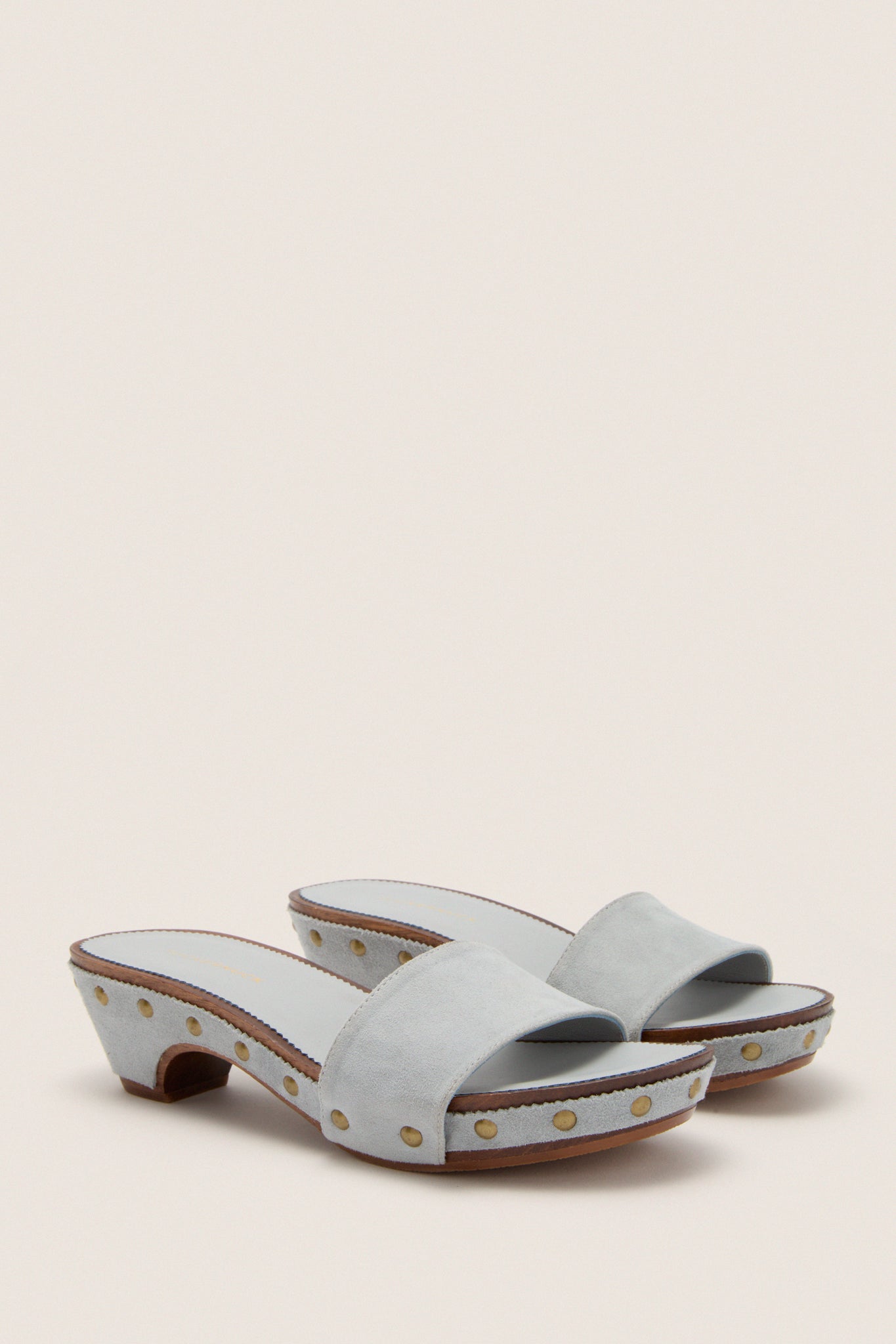 Blue Suede Rosalie Clog Sandals