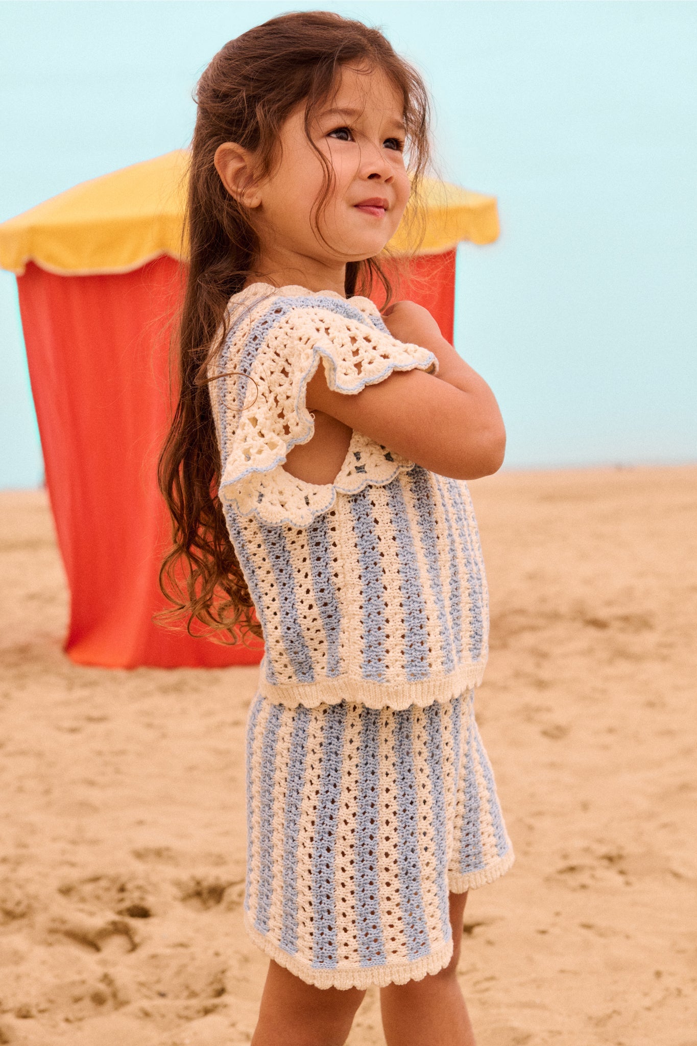 Blue Stripes Mekylane Shorts