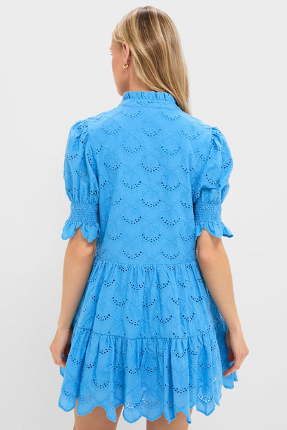 Cerulean Eyelet Bennett Mini Dress