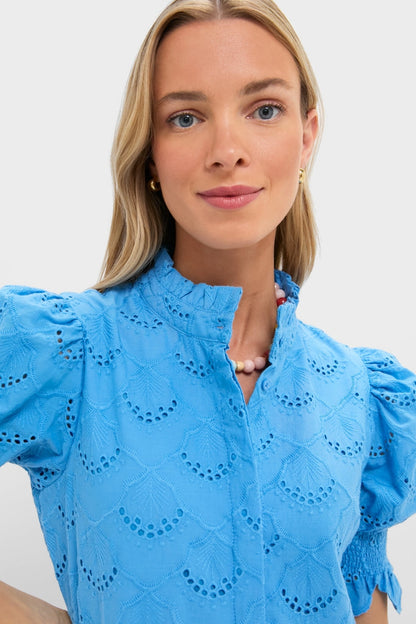 Cerulean Eyelet Bennett Mini Dress