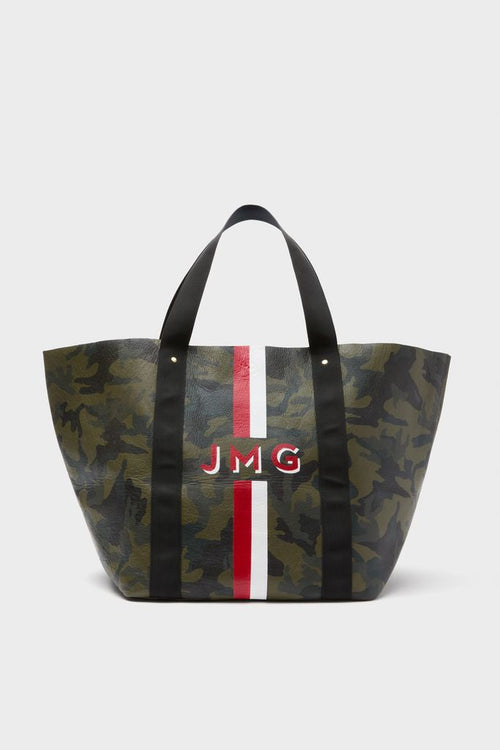 Camoflauge Big Daddy Tote with Red Monogram