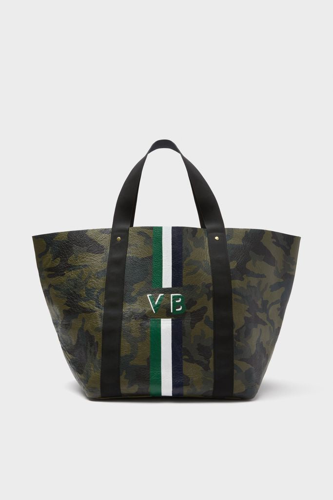 Camoflauge Big Daddy Tote with Green Monogram