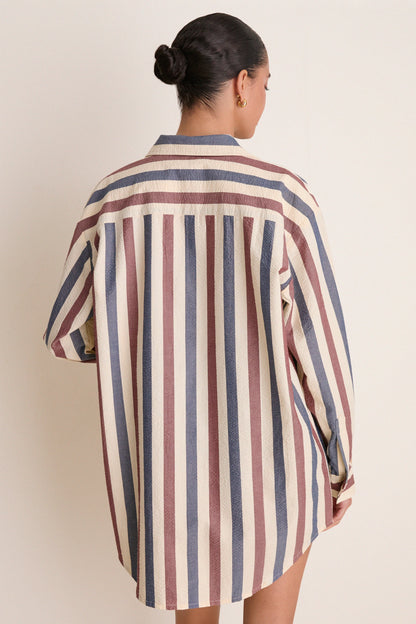 Boardwalk Stripe Seersucker Naples Coverup