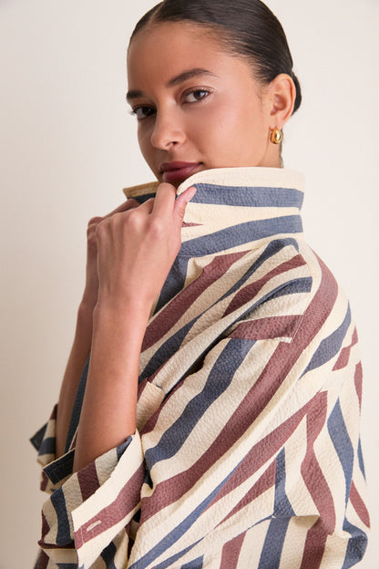 Boardwalk Stripe Seersucker Naples Coverup