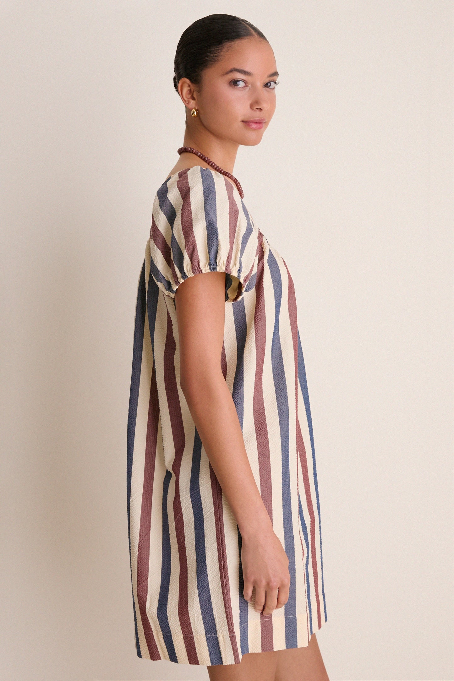 Boardwalk Stripe Seersucker Brittany Coverup
