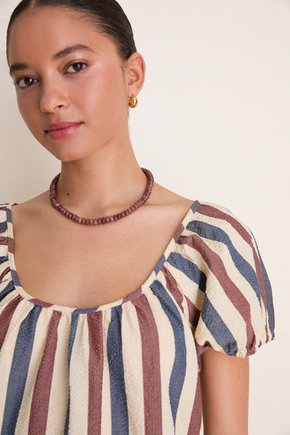 Boardwalk Stripe Seersucker Brittany Coverup