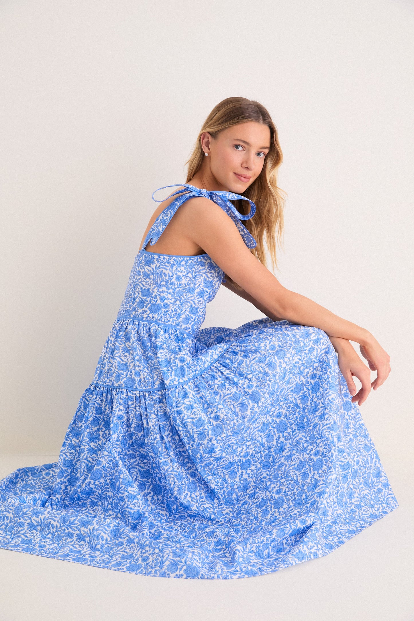 Chinoiserie Floral Julie Maxi Dress