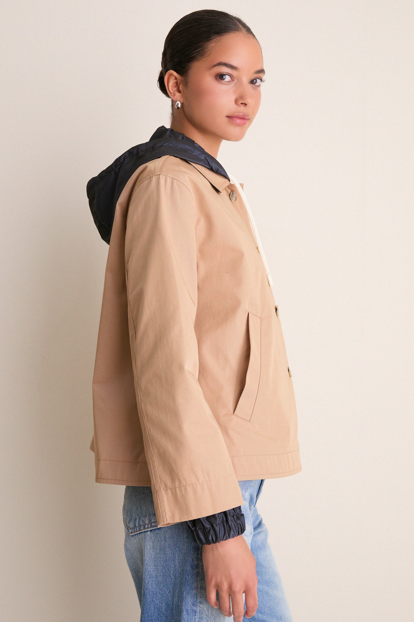 Camel to Navy Reversible Coat