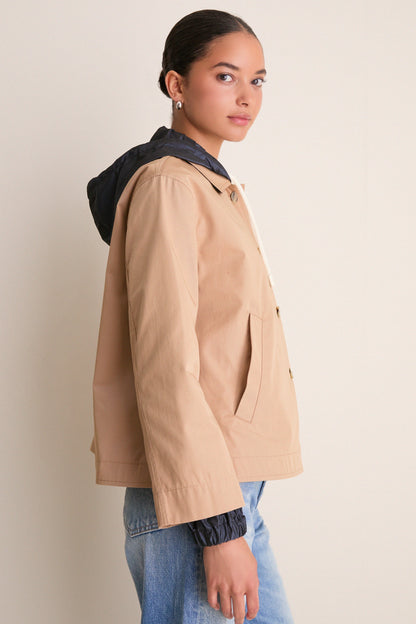 Camel to Navy Reversible Coat