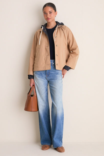 Camel to Navy Reversible Coat