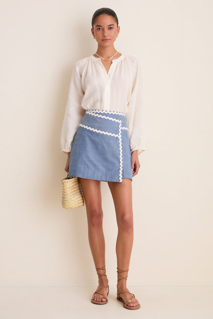 Chambray Ric Rac Marcy Mini Skirt