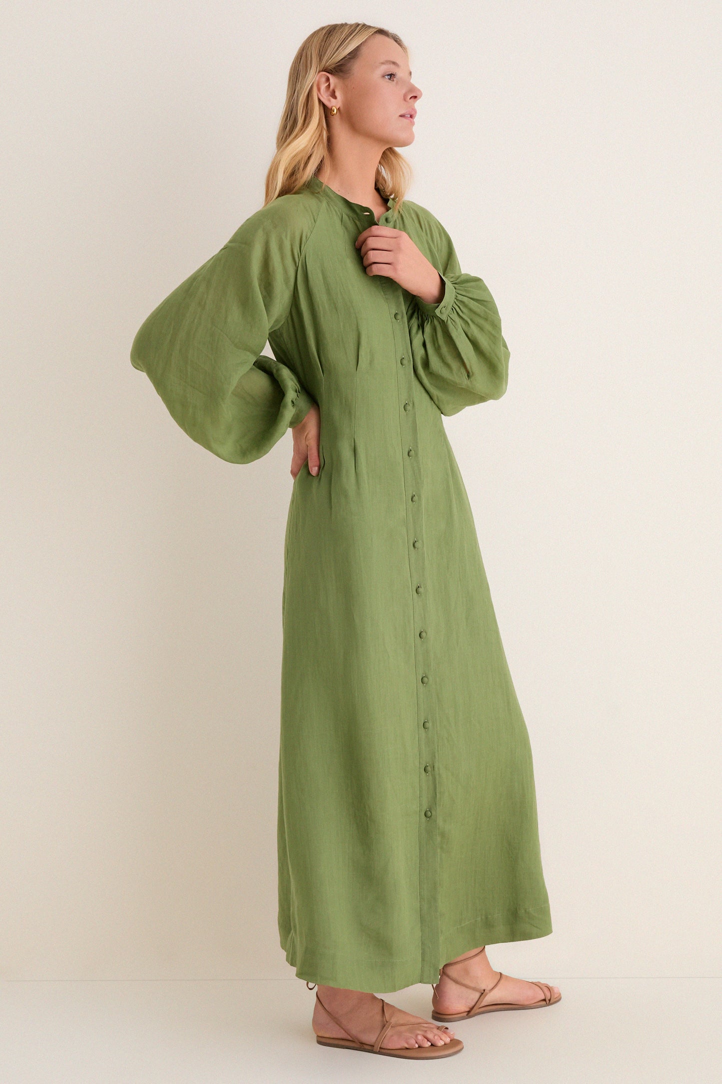 Cedar Green Button Down Granier Dress