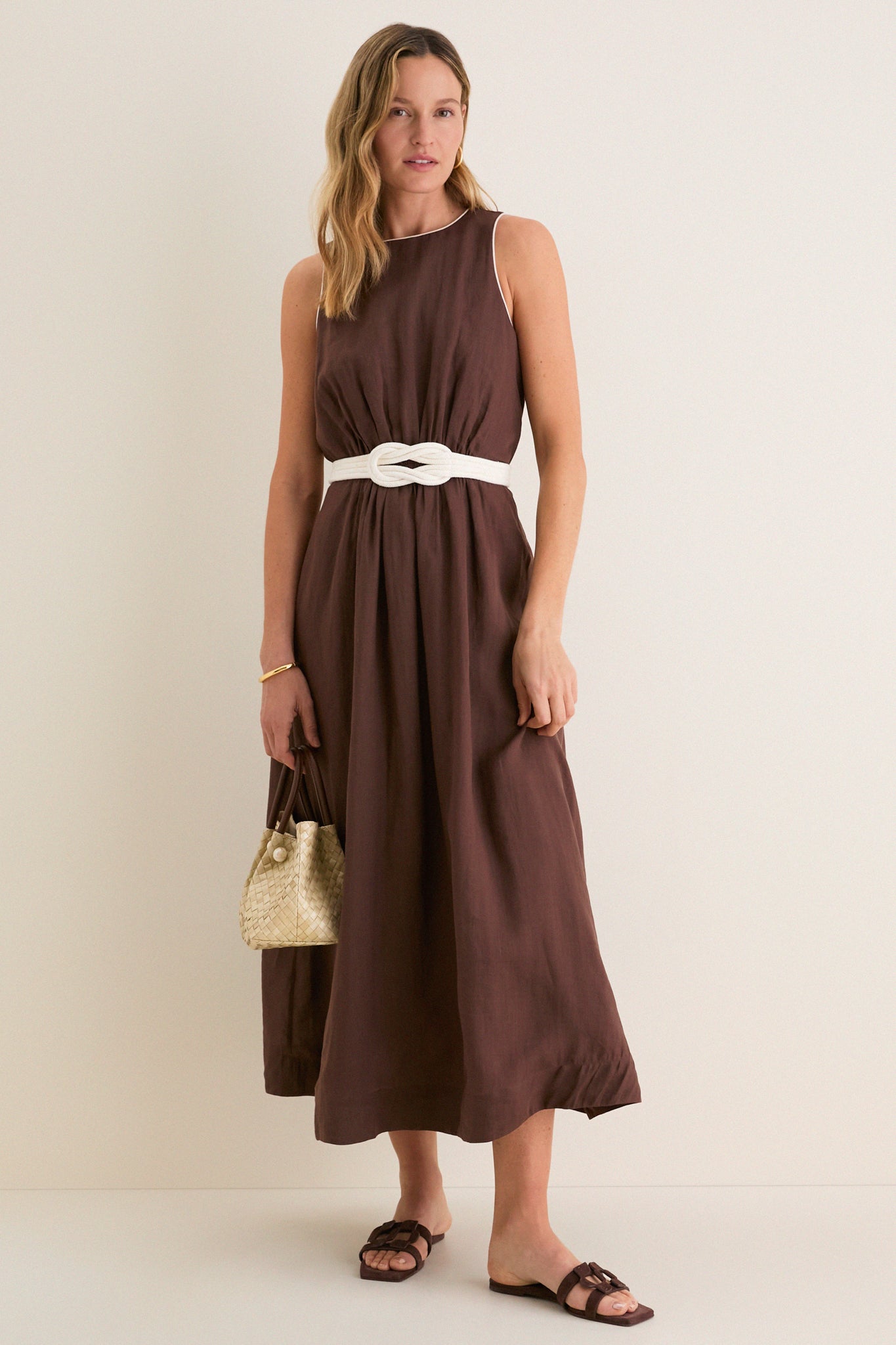 Chestnut Rope Belt Leonie Dress