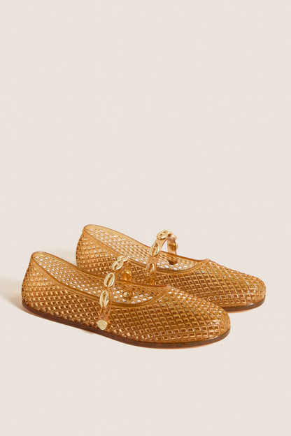 Caramel Iro Shells Jelly Flats
