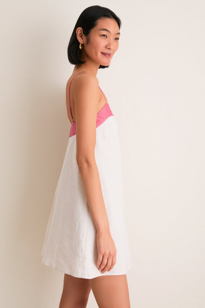 Blush and Canyon Linen Laura Mini Dress