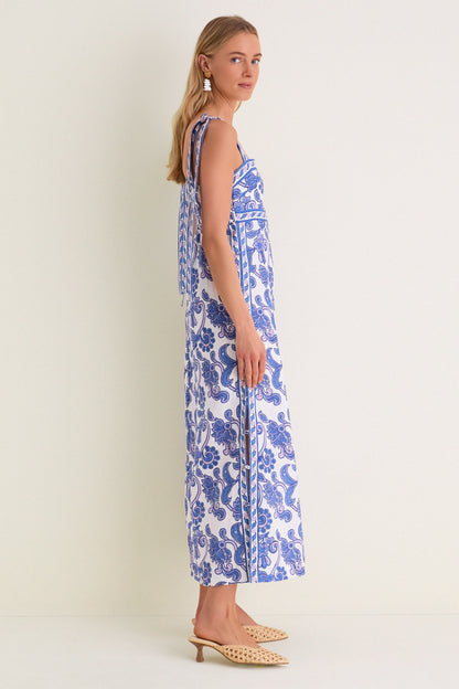 Brocade Azul Tali Maxi Dress