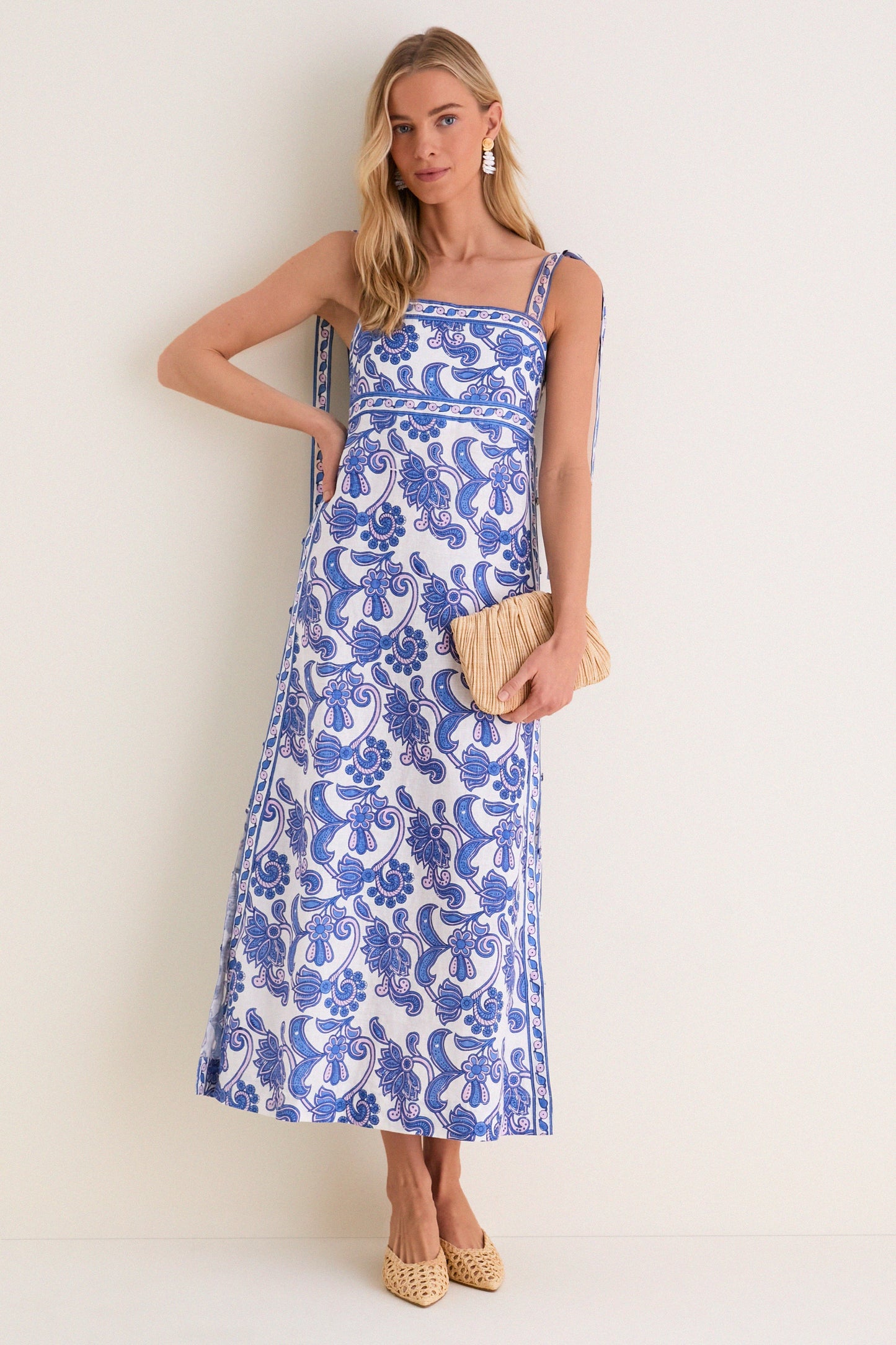 Brocade Azul Tali Maxi Dress