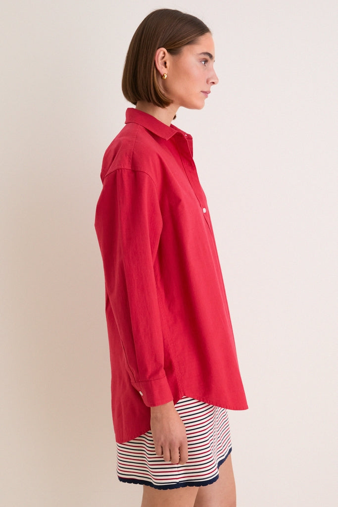 Cherry Rustic Slub Cotton Stallings Button Down