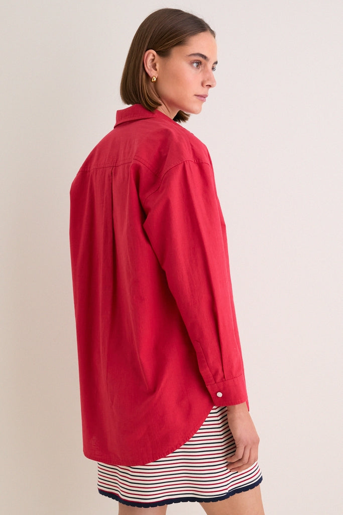 Cherry Rustic Slub Cotton Stallings Button Down
