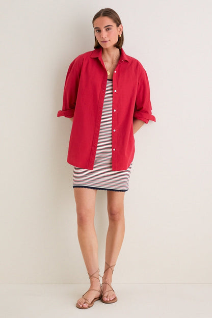 Cherry Rustic Slub Cotton Stallings Button Down