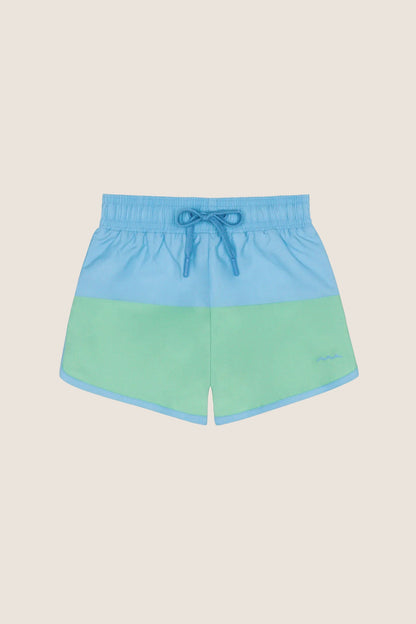 Boys Blue and Green Colorblock Boardie