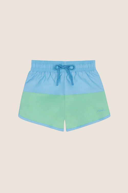 Boys Blue and Green Colorblock Boardie