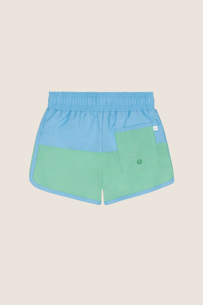 Boys Blue and Green Colorblock Boardie