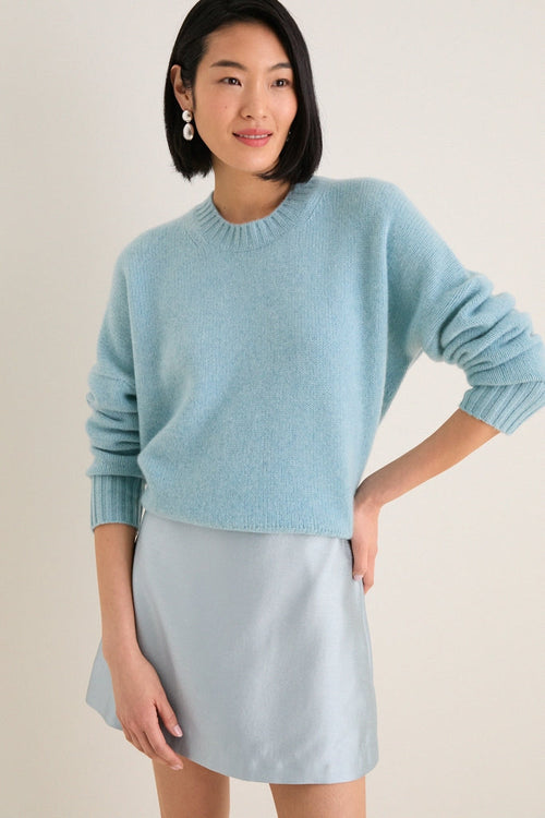 Cameo Blue Cashmere Henri Crewneck