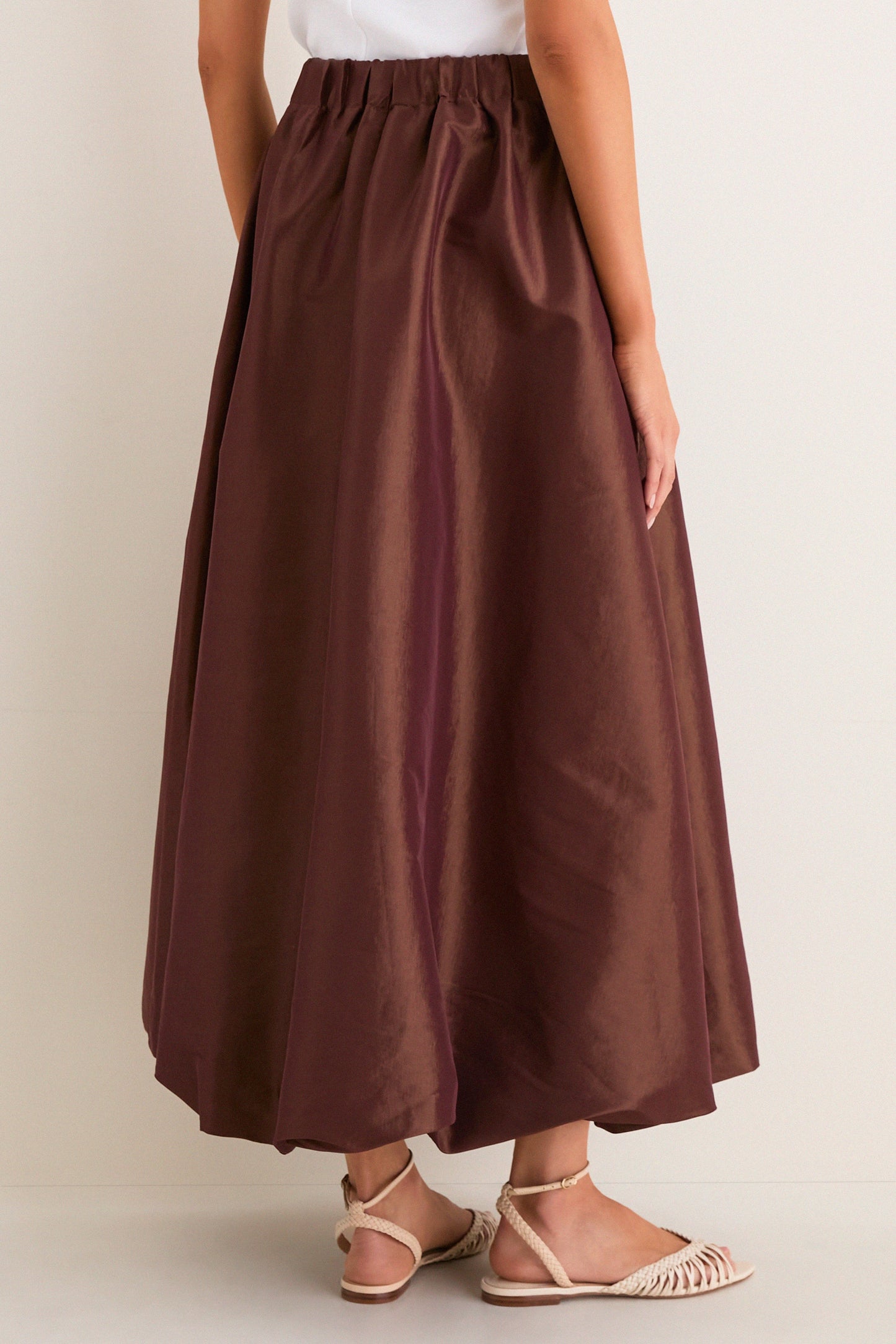 Chestnut Taffeta Cynthia Bubble Skirt