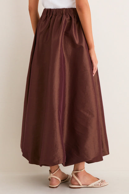 Chestnut Taffeta Cynthia Bubble Skirt