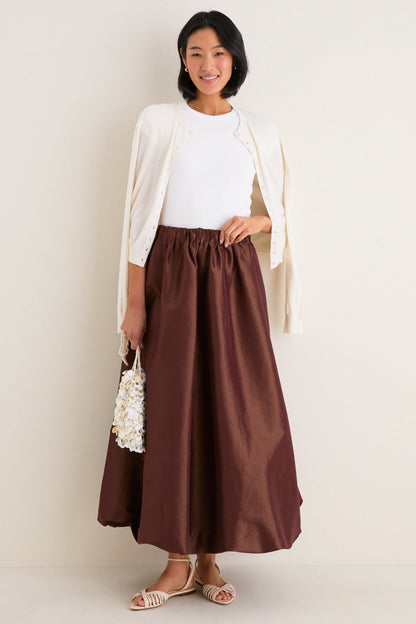 Chestnut Taffeta Cynthia Bubble Skirt