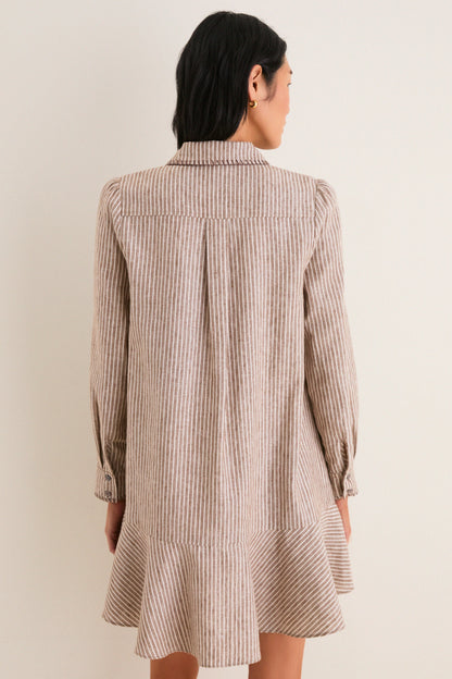 Cafe Stripe Whipstitch Callahan Shirt Dress