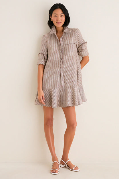 Cafe Stripe Whipstitch Callahan Shirt Dress