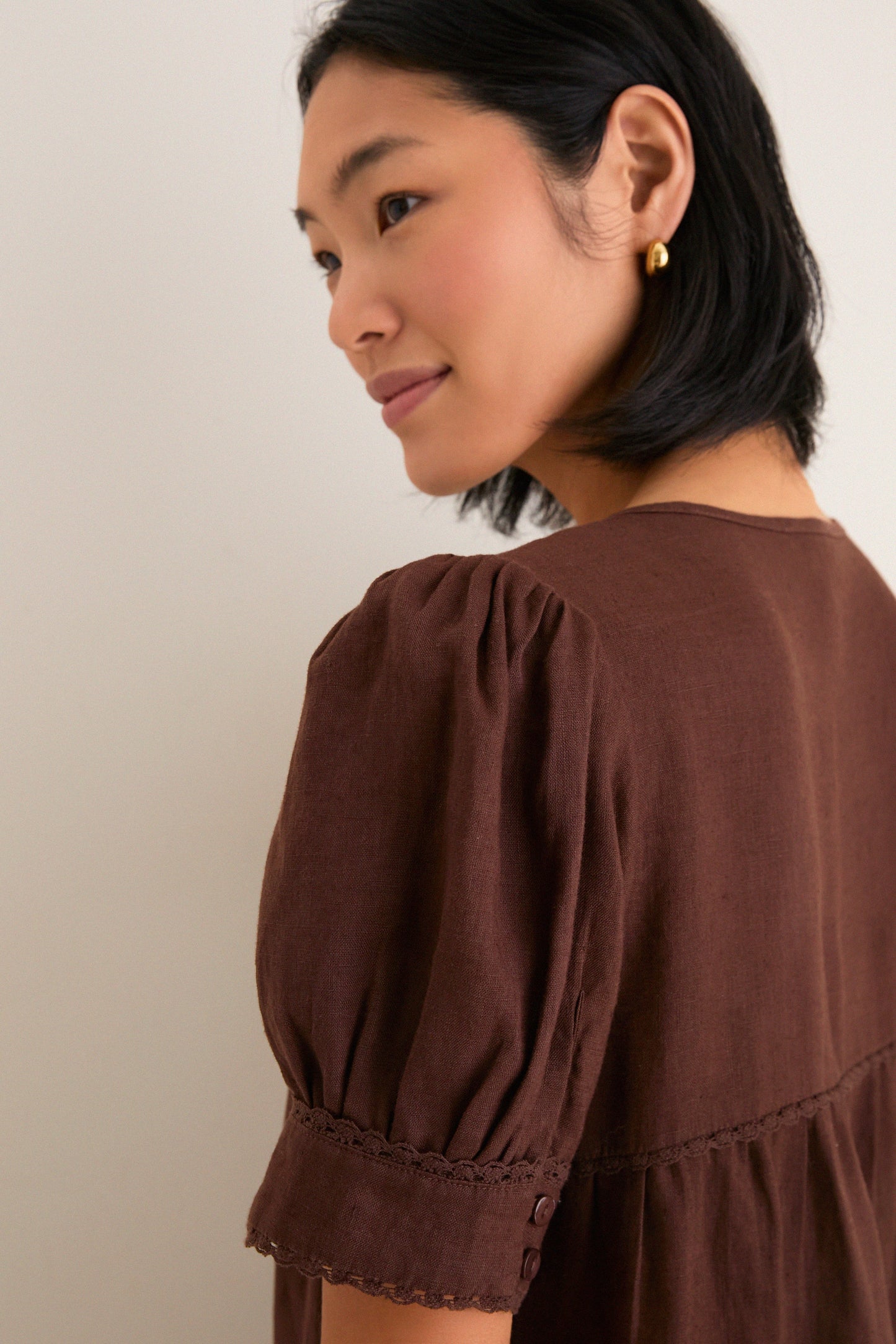 Chestnut Linen Bridget Dress