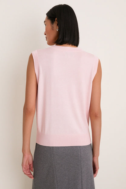 Blush Cashmere Silk Sleeveless Ava Shell